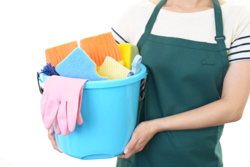 Airbnb cleaner preparing a guest-ready flat in Colliers Wood