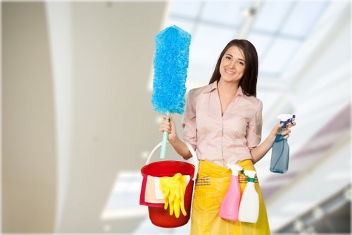 Local cleaning team working on commercial carpet in Colliers Wood