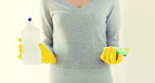 Cleaning team preparing a flat in Colliers Wood for new occupants
