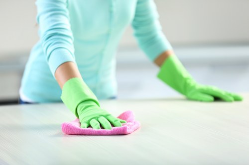 Inspection of a cleaned carpet during a complaint review